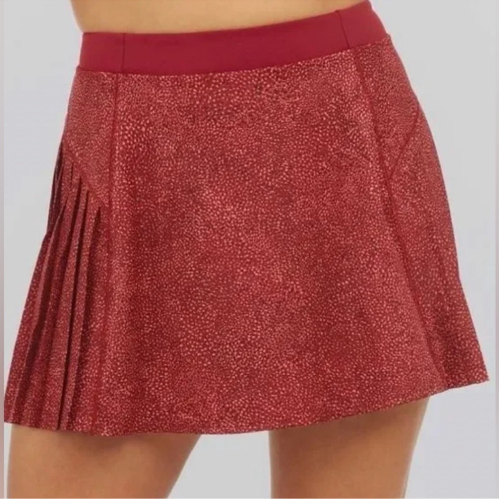 SPANX Get Moving Pleated Skort Rich Rust Red Size Large